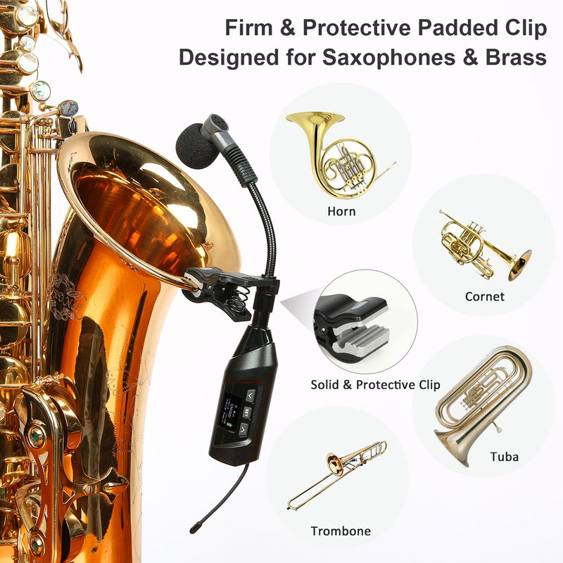 SGPRO Wireless Saxophones and Trumpets Clip-On Microphone System