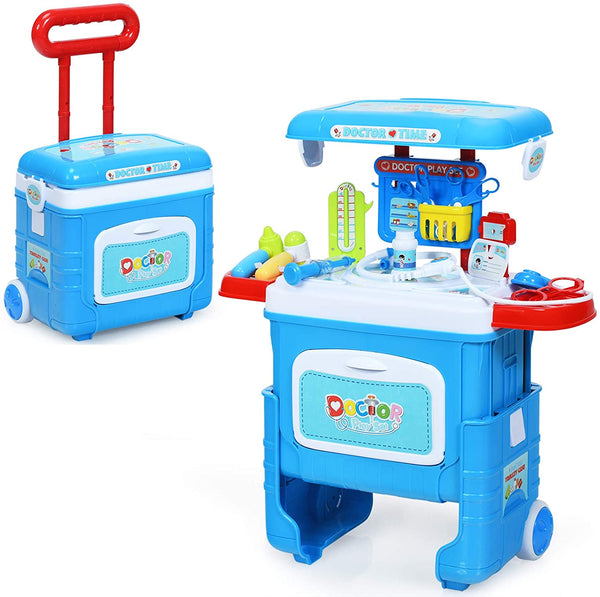 Children's Convertible Pretend Medical Trolley / Doctor's Case Play