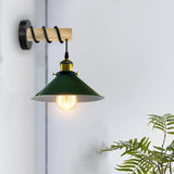Modern Combined Solid Wooden Arm Chandelier Lighting With Green Cone