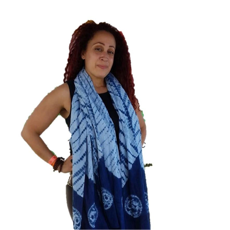 Savasana Indigo gefärbter langer Schal für Muttertagsgeschenke