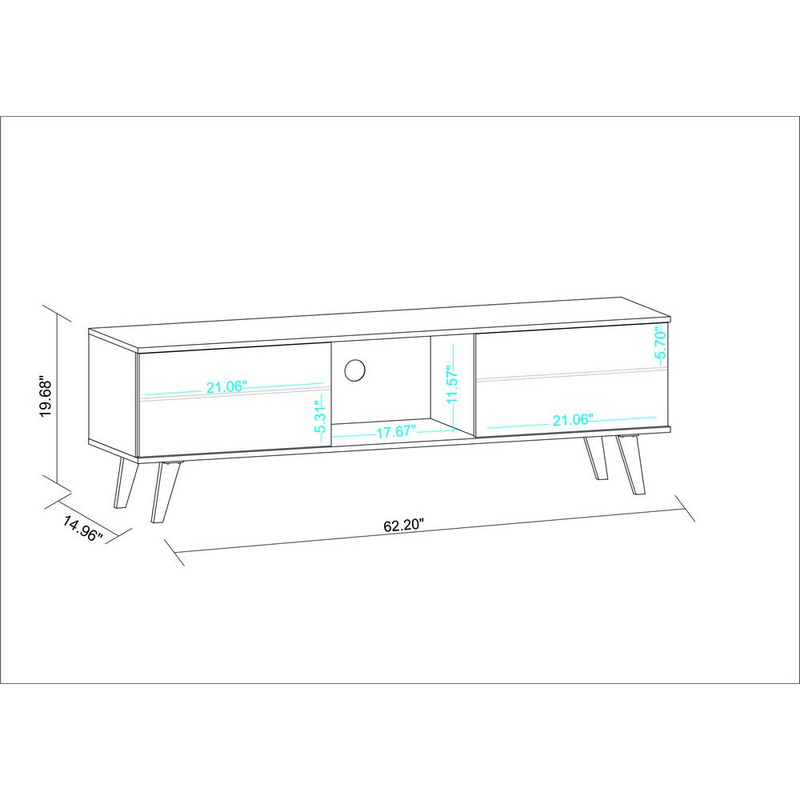 Doyers 62.20 TV Stand in White and Marble Stamp