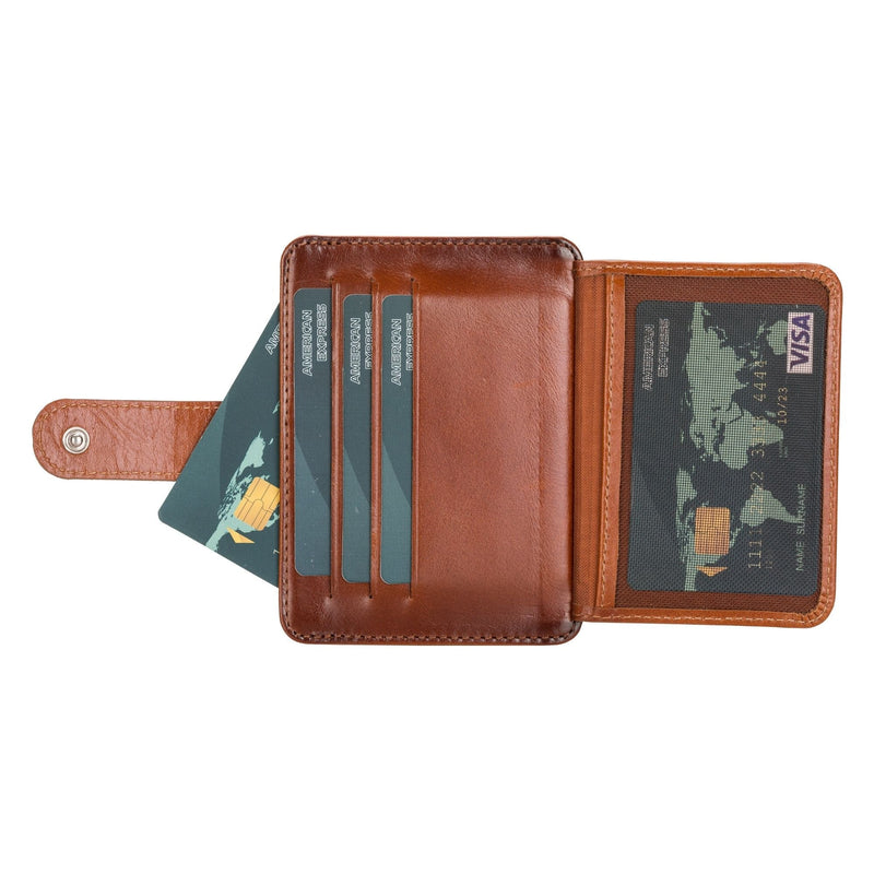 Handgefertigtes schlankes Portemonnaie aus Leder mit Kartenetui