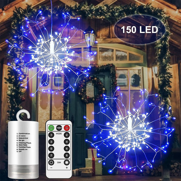 LED Feuerwerkslichter Girlande Starburst Lichterkette Weihnachtsbeleuchtung