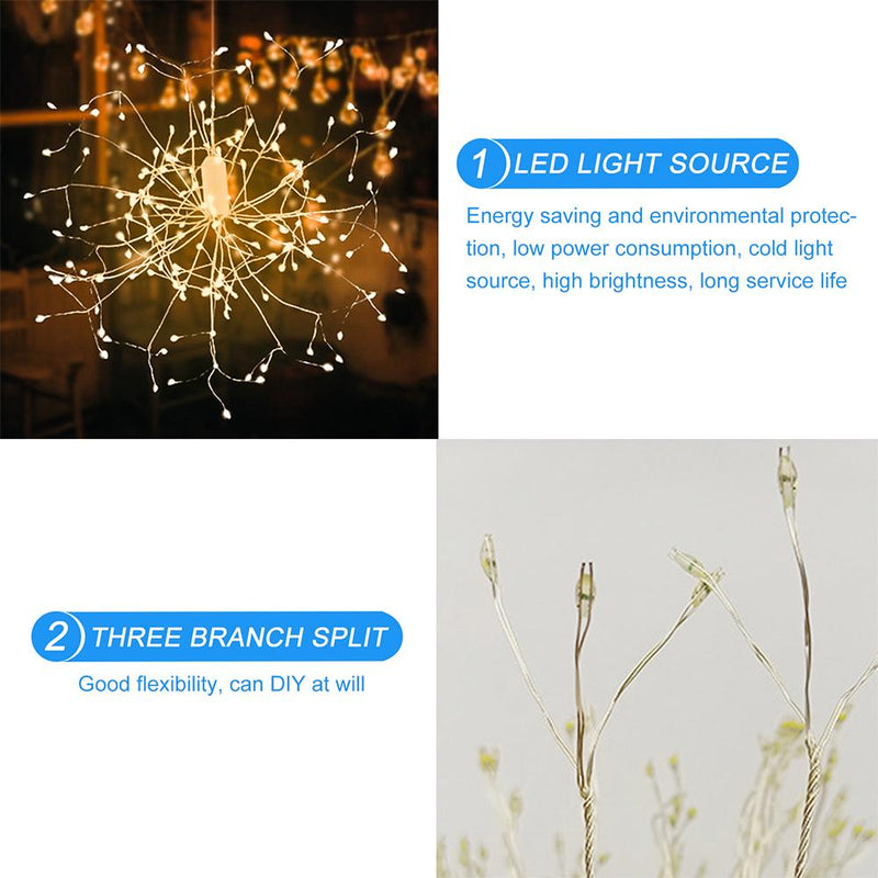 LED Feuerwerkslichter Girlande Starburst Lichterkette Weihnachtsbeleuchtung