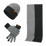 3Pcs Winterschal Mütze Handschuhe Kit Mütze Mütze & Langer Schal & Handschuhe Geschenk