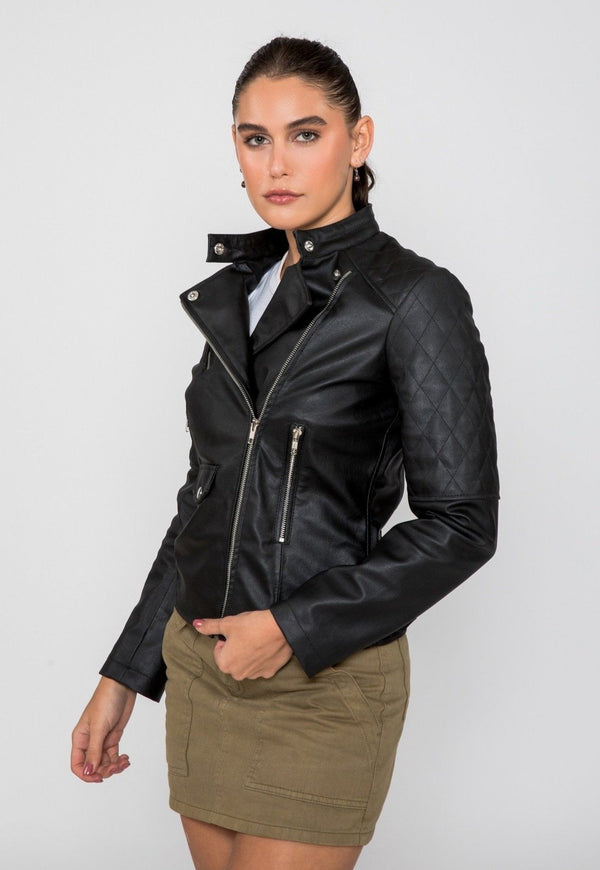 Women's Scarlett Biker PU Faux Leather Jacket
