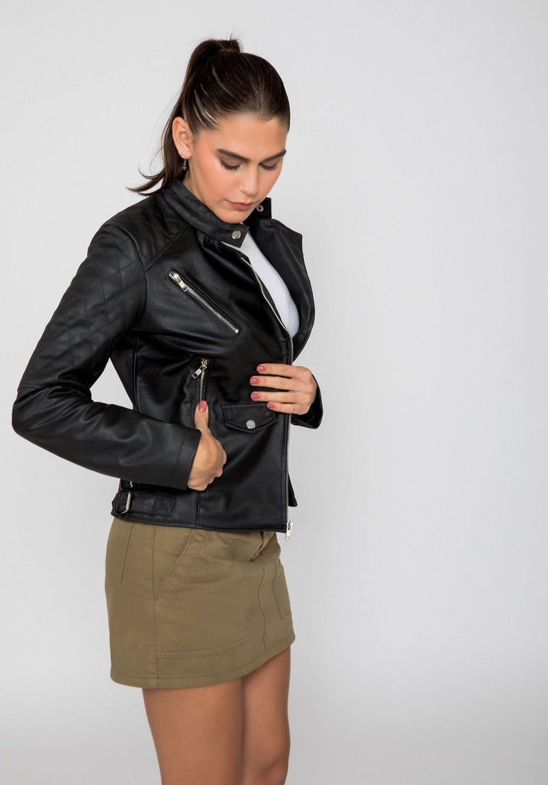 Women's Scarlett Biker PU Faux Leather Jacket