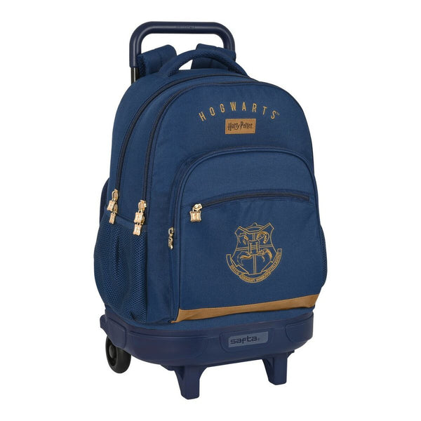 School Rucksack with Wheels Harry Potter Magical Brown Navy Blue (33 x