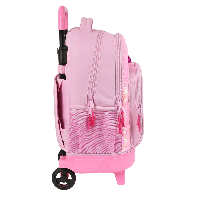 School Rucksack with Wheels Na!Na!Na! Surprise Sparkles Pink 33 X 45 X
