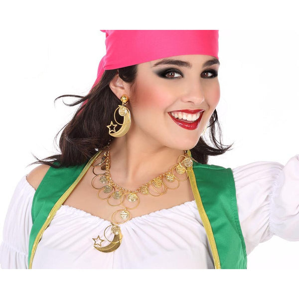 Halskette und passende Ohrringe Set Costune Accessoire Golden Arab