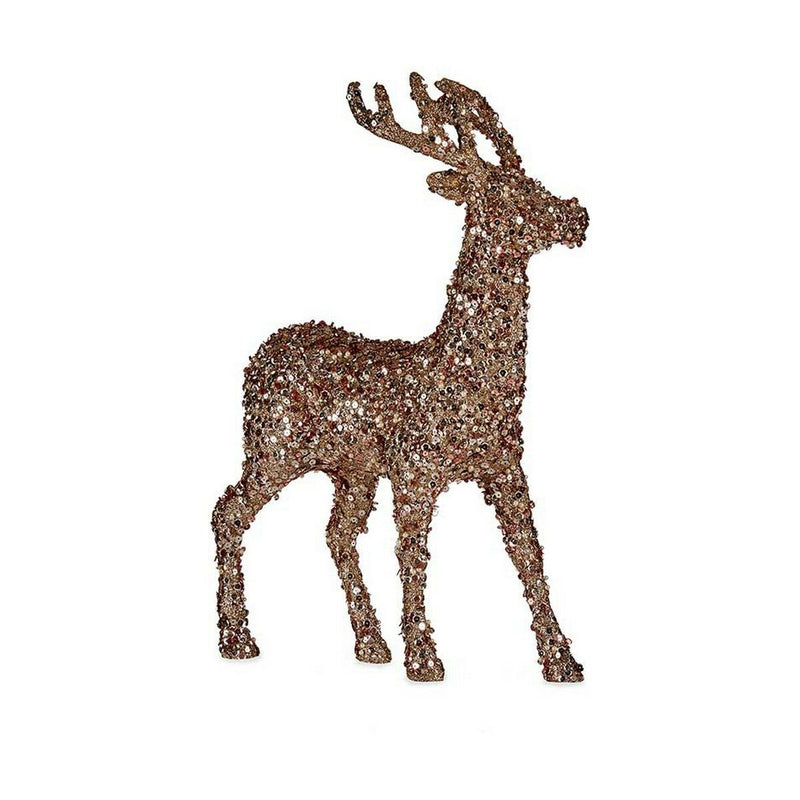 Decoration Medium Reindeer 15 x 45 x 30 cm Golden Bronze Plastic