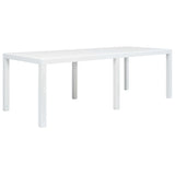 Garden Table White 31.1"x31.1"x28.3" Plastic Rattan Look