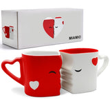 MIAMIO - Kaffeetassen Küssende Tassen Set Geschenk / Weihnachten