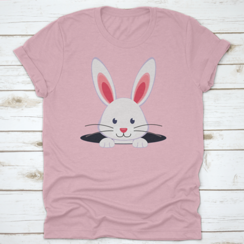 Easter Bunny Face Appear In The Hole Shirt Design