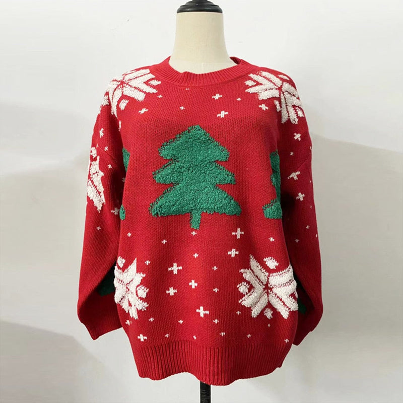 O- neck Pullover Christmas Sweater Tops