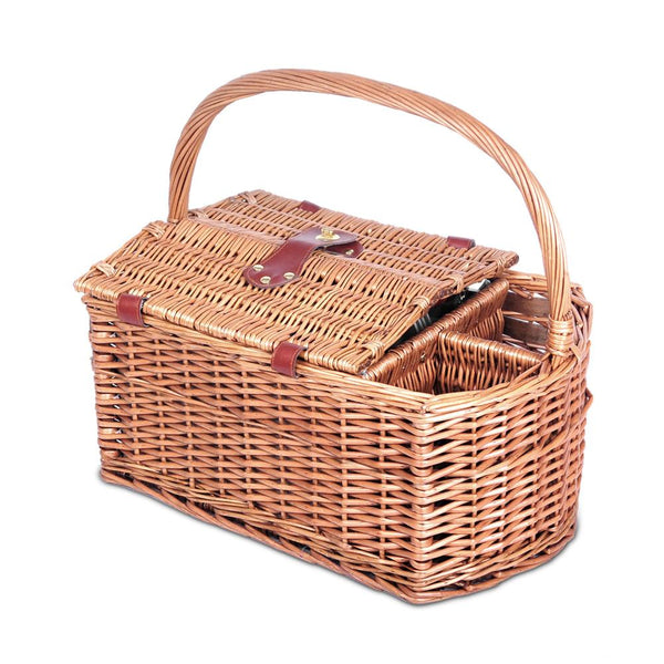 Alfresco 4 Person Picnic Basket Set Basket Outdoor Insulated Blanket