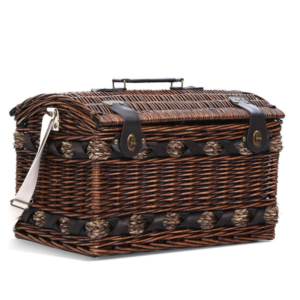 Alfresco 4 Person Picnic Basket Wicker Baskets Outdoor Insulated Gift