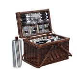 Alfresco 4 Person Picnic Basket Set Deluxe Folding Outdoor Insulated