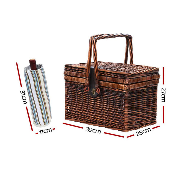 Alfresco 4 Person Picnic Basket Set Deluxe Folding Outdoor Insulated