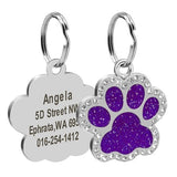 Personalized Dog ID Tag Glitter Engraved Dogs Name