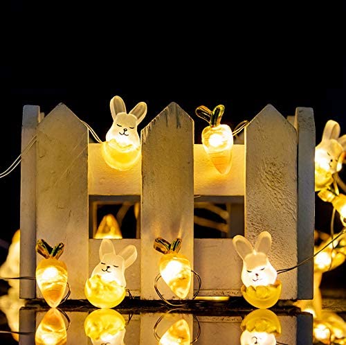 Cute Carrots and Bunnies Easter Lights Outdoor