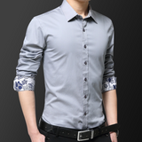Mens Button Down Shirt with Oriental Inner Details
