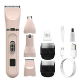 Dog Clippers Low Noise Paw Trimmer Rechargeable Pet Cat Grooming Kit