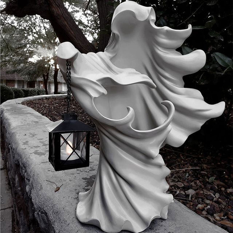 Faceless Ghost Sculpture Halloween Ghoul Resin Sculpture Decoration
