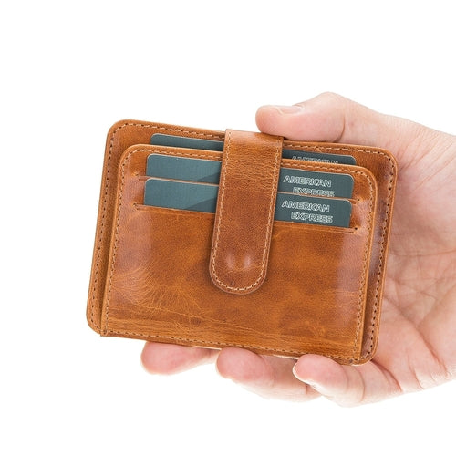 Handgefertigtes schlankes Portemonnaie aus Leder mit Kartenetui