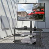 Multi-function TV Stand Height Adjustable Bracket Swivel 3-Tier