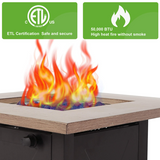 Outdoor Gas Fire Pit Table Square Outdside Propane Patio Firetable