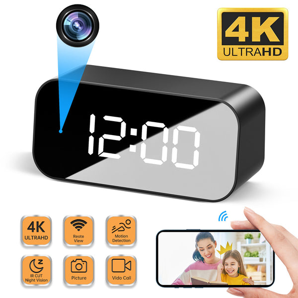 4K HD WIFI Clock Camera Micro Camera IR Night View Alarm Camcorder