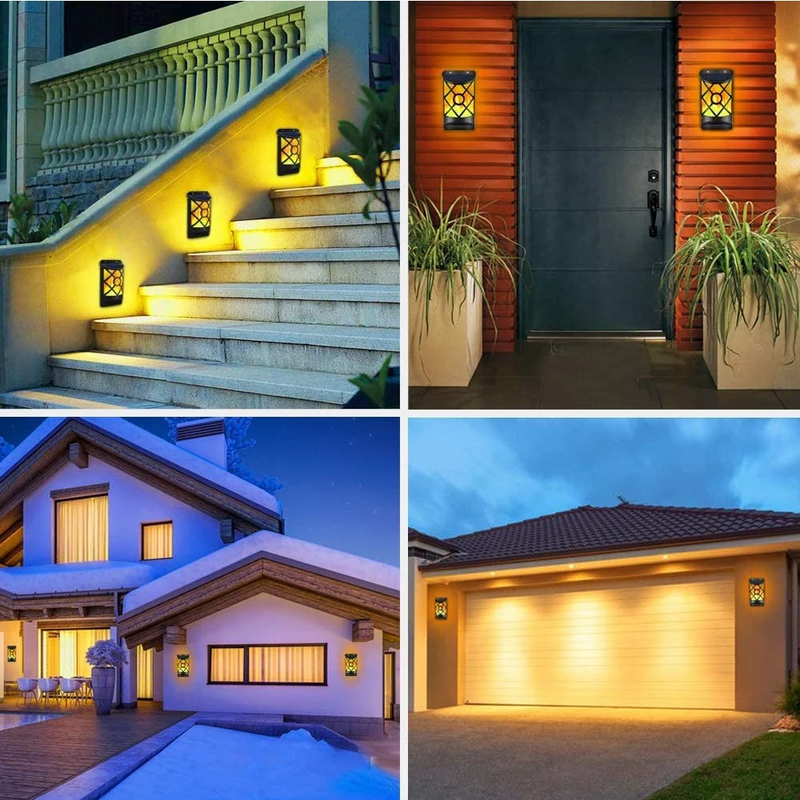 Outdoor Waterproof LED Flickering Solar Flame Lights for Courtyard
