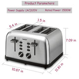 Mini Toaster Stainless Steel Extra-Wide Slot with Multifunction