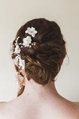 ELAIA Silk flower bridal hair pins Set of 3 Floral wedding hair pins