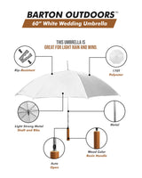 60" weiße Hochzeitsschirme