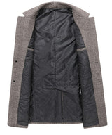 Fashion Plaid Single Breasted Jackets Men's Wool Coats