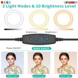 5Core Selfie LED Ringlicht 10" mit Stativständer für YouTube/Tiktok