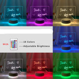 Touch Control Base Rewritable 3D Night Light with Message Board