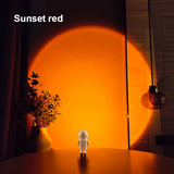 Wiederaufladbare Astronauten-LED-Projektionslampe für den Sonnenuntergang mit Sockel