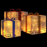 Lighted Christmas Boxes 3 pcs 64 LEDs Warm White