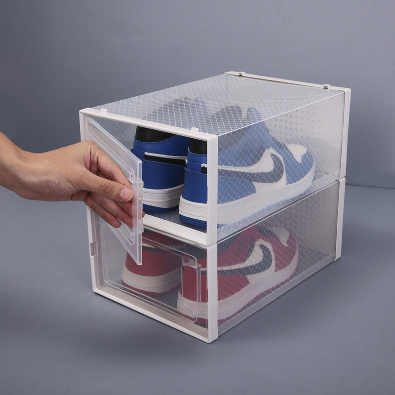 12 stapelbaren, durchsichtigen transparenten Schuhaufbewahrungsboxen