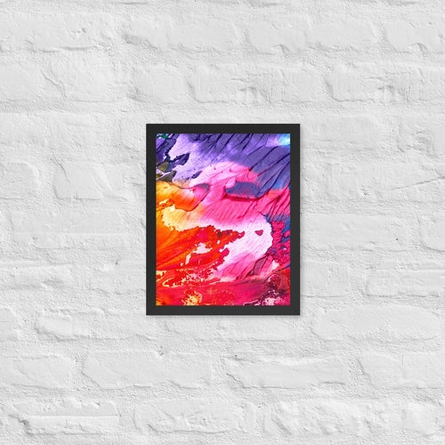 Rainbow Waves Framed poster