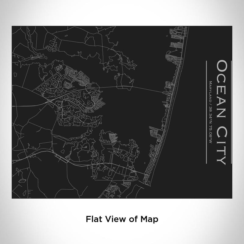 Ocean City - Maryland Map Bottle with Bamboo Top in Matte Black