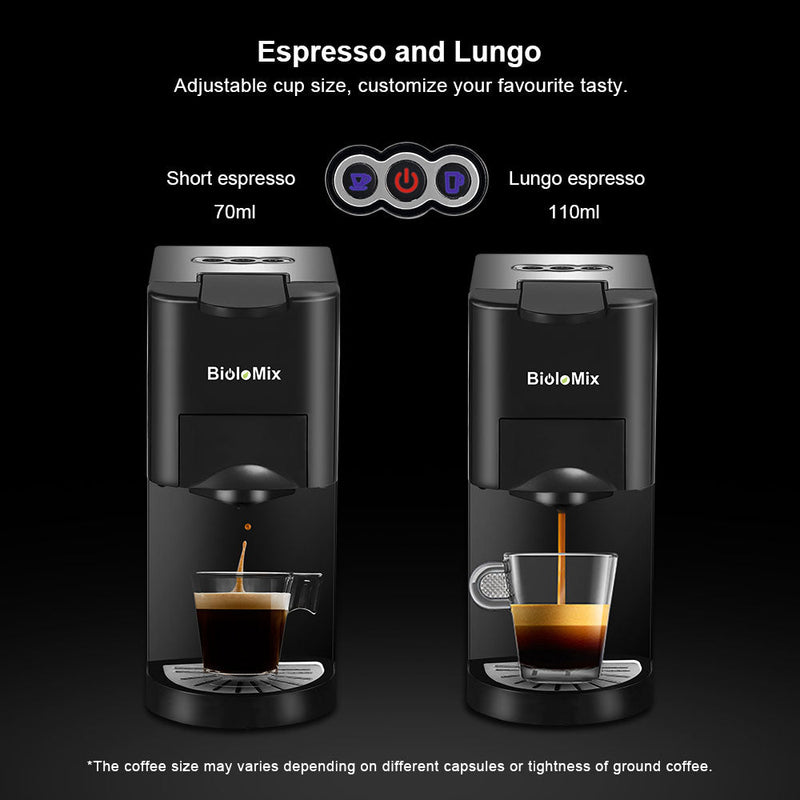 3 in 1 Espresso Coffee Machine 19Bar 1450W Multiple Capsule Coffee