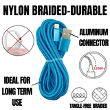 XL-Ladegerät kompatibel für iPhone-Kabel Nylon gewebt