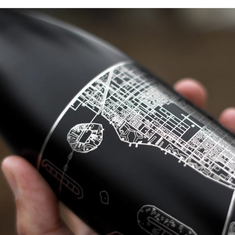 Saint Charles - Missouri Map Insulated Bottle in Matte Black