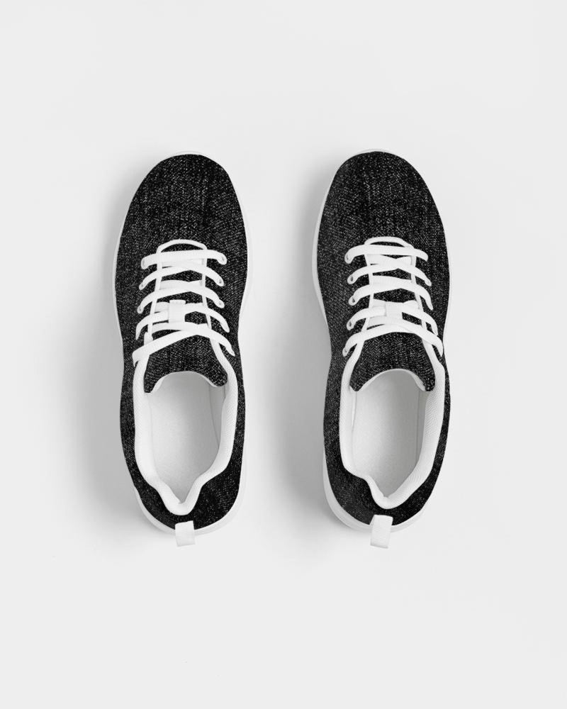 Womens Sneakers - Black And White Canvas Sports Shoes / Running
